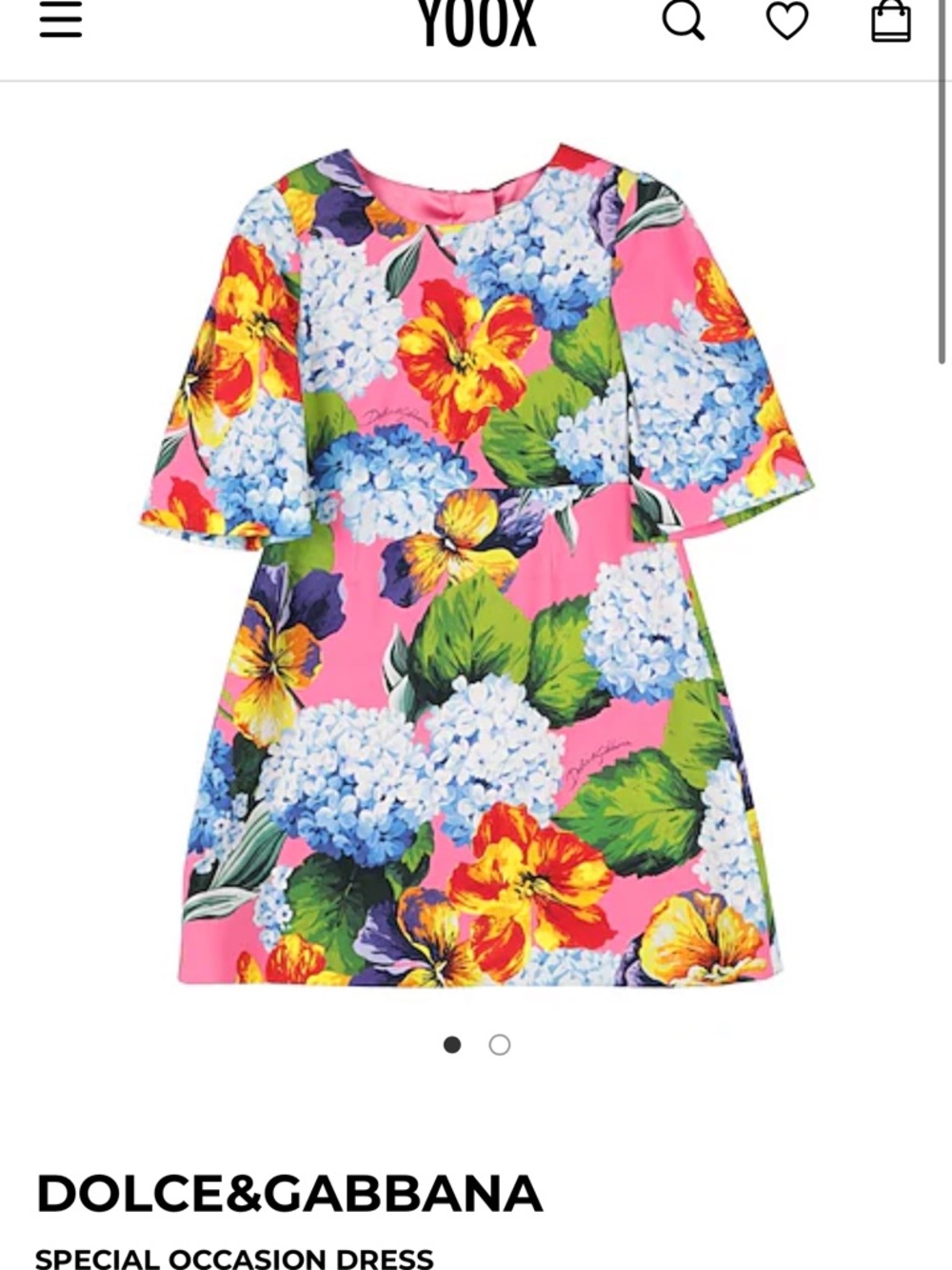 Dolce & Gabbana Bright Pink Floral Hydrangea Print Girls' Dress